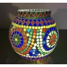 Multicoloured mosaic candle jar