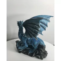 Dragon Bleu et son bébé 17,5 cm