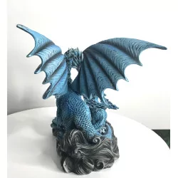 Dragon Bleu et son bébé 17,5 cm