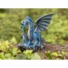 Dragon Bleu et son bébé 17,5 cm