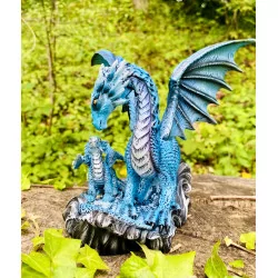 Dragon Bleu et son bébé 17,5 cm