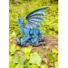 Dragon Bleu et son bébé 17,5 cm