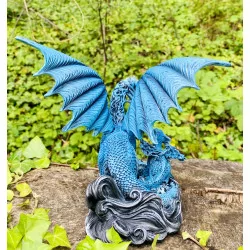 Dragon Bleu et son bébé 17,5 cm