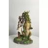 Dragonnienne et son Dragon vert. 18 cm