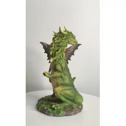 Dragonnienne et son Dragon vert. 18 cm