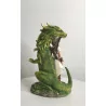 Dragonnienne et son Dragon vert. 18 cm