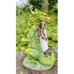 Dragonnienne et son Dragon vert. 18 cm