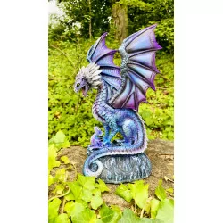 Dragon Violet avec son petit, 21,5cm