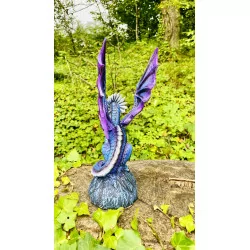 Dragon Violet avec son petit, 21,5cm