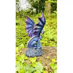 Dragon Violet avec son petit, 21,5cm