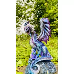 Dragon Violet avec son petit, 21,5cm