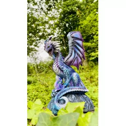 Dragon Violet avec son petit, 21,5cm