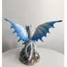 Dragon bleu ciel et son petit , 15,5 cm