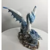 Dragon bleu ciel et son petit , 15,5 cm