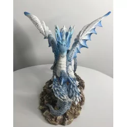 Dragon bleu ciel et son petit , 15,5 cm