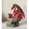 Dragon rouge et son petit, 17,5 cm