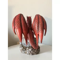 Dragon rouge et son petit, 17,5 cm