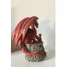 Dragon rouge et son petit, 17,5 cm