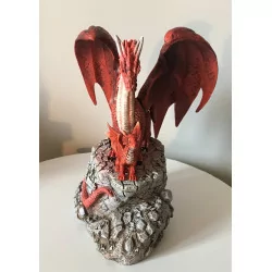 Dragon rouge et son petit, 17,5 cm