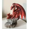 Dragon rouge et son petit, 17,5 cm