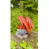 Dragon rouge et son petit, 17,5 cm