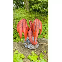 Dragon rouge et son petit, 17,5 cm