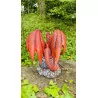 Dragon rouge et son petit, 17,5 cm