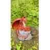 Dragon rouge et son petit, 17,5 cm