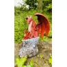 Dragon rouge et son petit, 17,5 cm