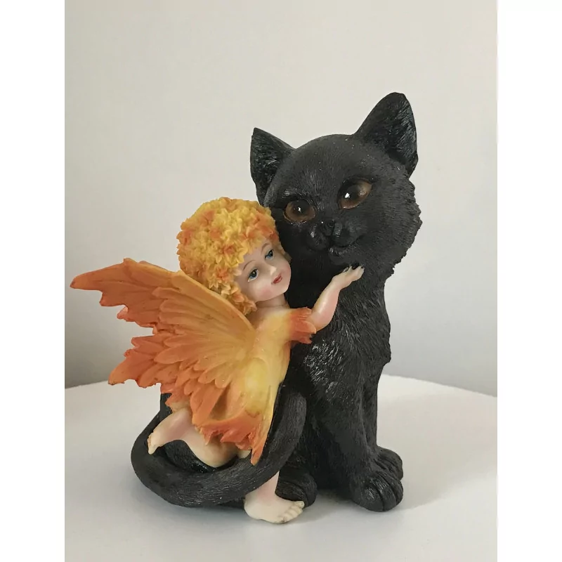 Bébé fée & Chat noir,14,5 cm