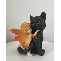 Bébé fée & Chat noir,14,5 cm