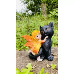 Bébé fée & Chat noir,14,5 cm