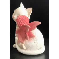 Bébé fée & Chat Blanc, 14,5cm