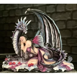 Fée allongée & Dragon Violet 29,5cm