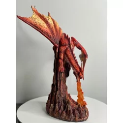 Dragon Orange crachant du feu , 33,5cm