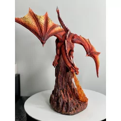 Dragon Orange crachant du feu , 33,5cm