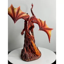 Dragon Orange crachant du feu , 33,5cm