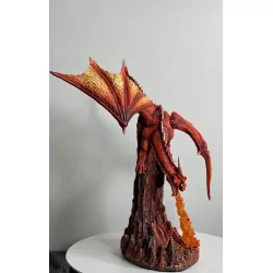 Dragon Orange crachant du feu , 33,5cm