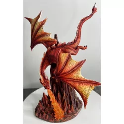 Dragon Orange crachant du feu , 33,5cm