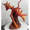 Dragon Orange crachant du feu , 33,5cm