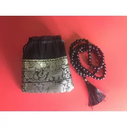 Shungite Mala & Brocade bag