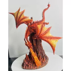 Dragon Orange crachant du feu , 33,5cm