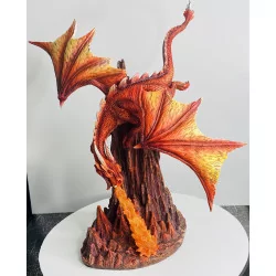 Dragon Orange crachant du feu , 33,5cm