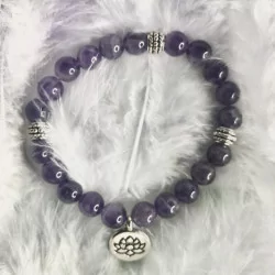 Mala bracelet Améthyste élastique Lotus