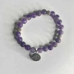 Mala bracelet Amethyst elastic Lotus