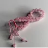 Pulsera ajustable de dos filas de cuarzo rosa