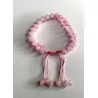 Pulsera ajustable de dos filas de cuarzo rosa