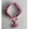 Pulsera ajustable de dos filas de cuarzo rosa