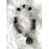 Bracelet Fluorite & Améthyste avec Arbre de vie.