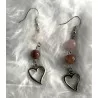 Boucles d’oreilles Quartz rose / Quartz fraise &cœur.